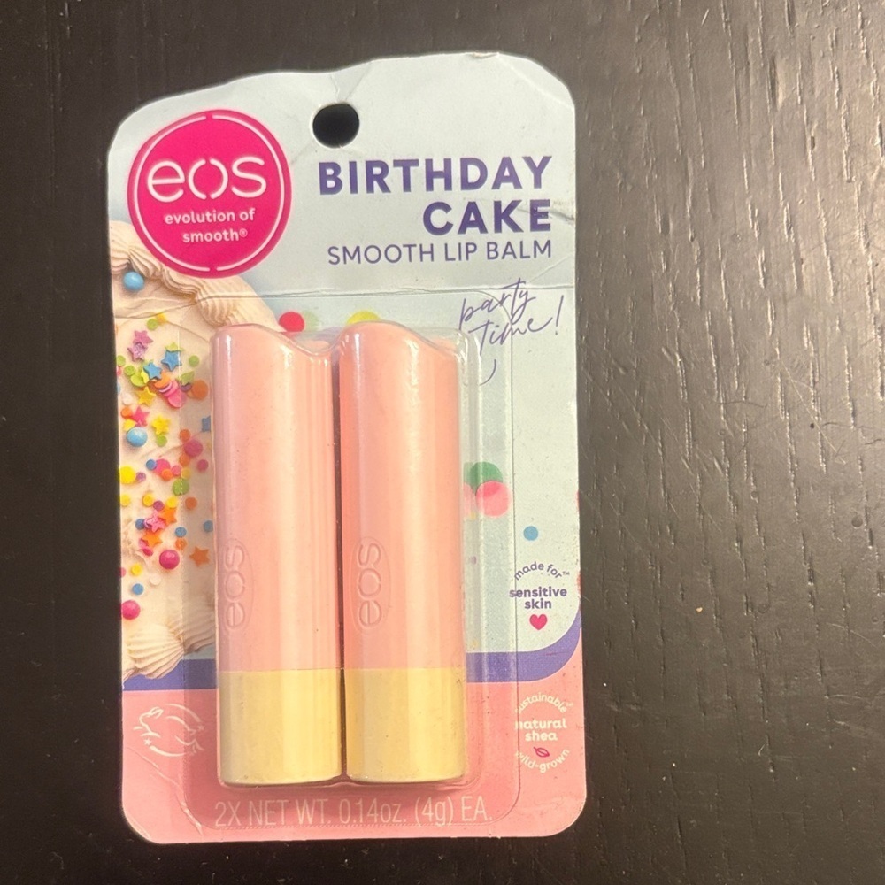 eos Birthday Cake Lip Balm Duo - Pink and Cream
